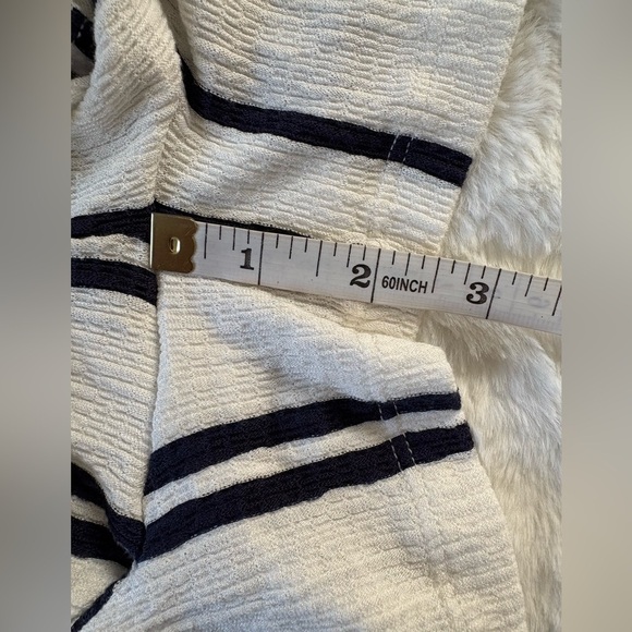 Love Tree White & Blue Stripes Sleeveless Romper Open and Tie on Back Sz: Large - Picture 8 of 9